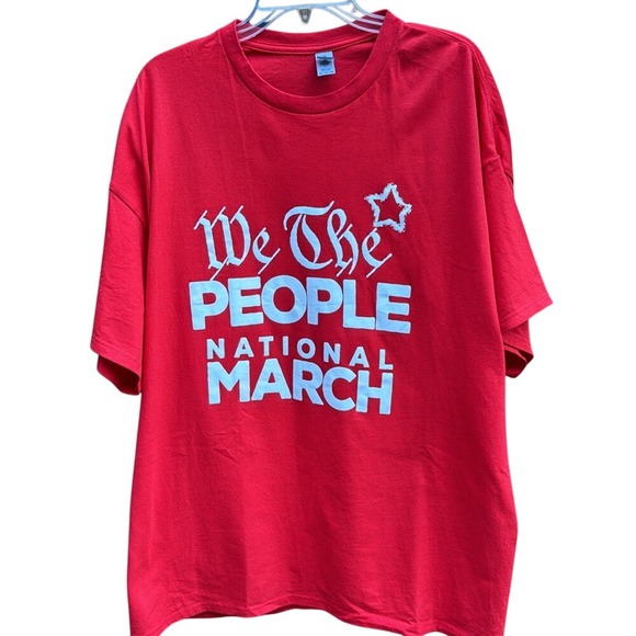 Gildan Other - GILDAN. Men's Oversized T-Shirt. Red. "We The People, National March". C…